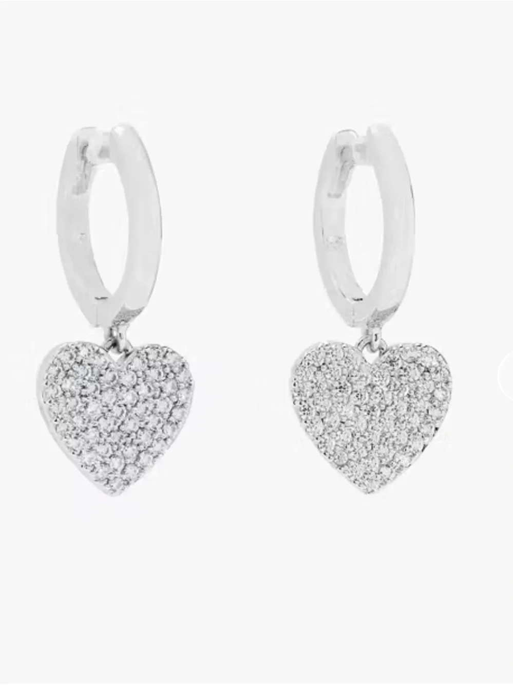 Yours Truly Pave Heart Drop Earrings